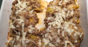 Creamy Meat-Stuffed Zucchini