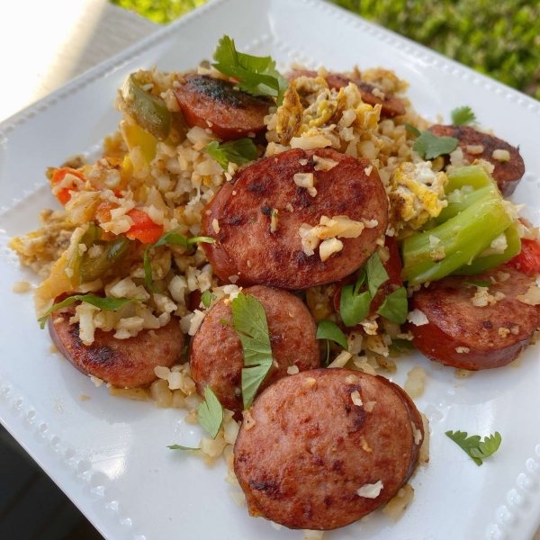 Smoked Sausage and Cauliflower Fried Rice