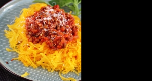 Zucchini Spaghetti with Lentil Marinara