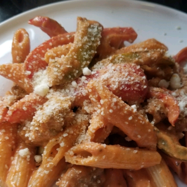 Zesty Penne, Sausage and Peppers