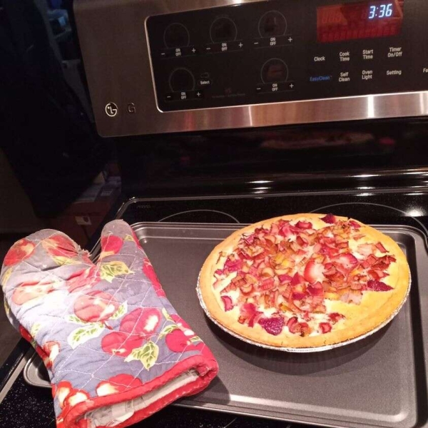 Strawberry Rhubarb Custard Pie