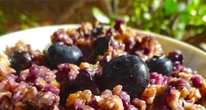 Peanut Butter Oatmeal with Blueberries