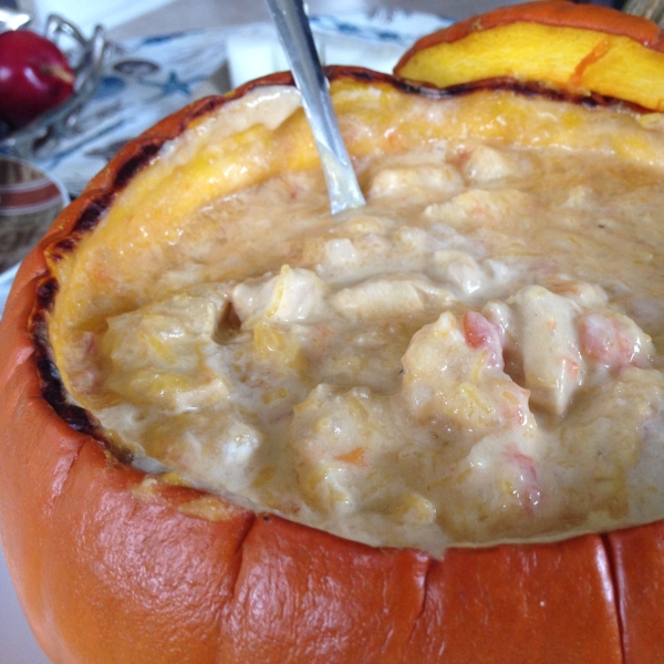 Stuffed Pumpkin with Chicken