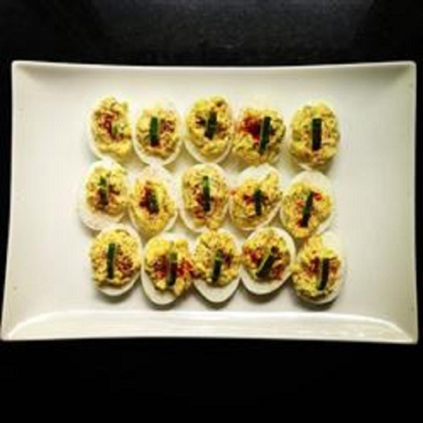 Deviled Eggs with Dill and Prosciutto