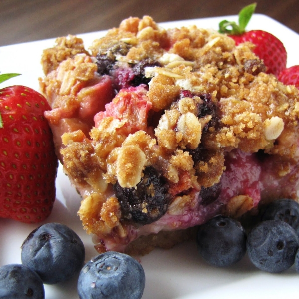 Very Berry Rhubarb Bars