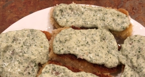 Panko Crusted Halibut with White Serrano and Cilantro Sauce