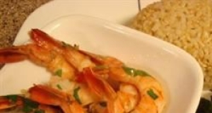 Lemon Garlic Shrimp with Roasted Brussels Sprouts and Brown Rice