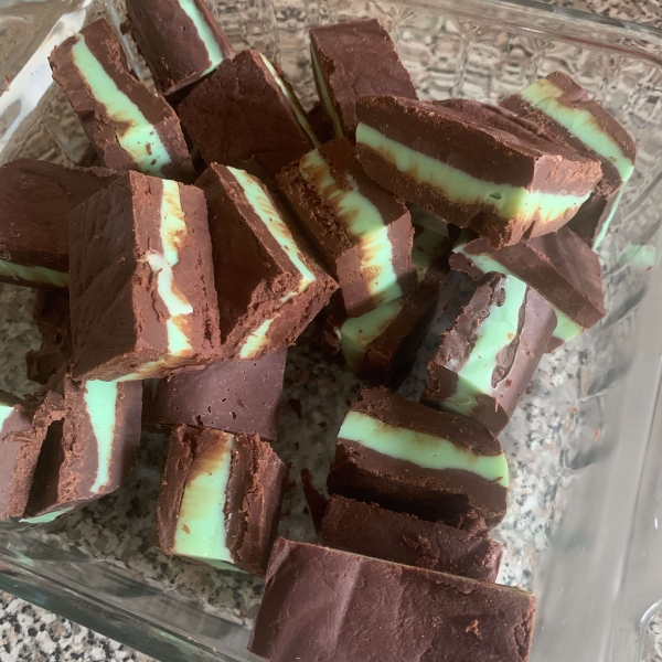 Layered Mint Chocolate Fudge