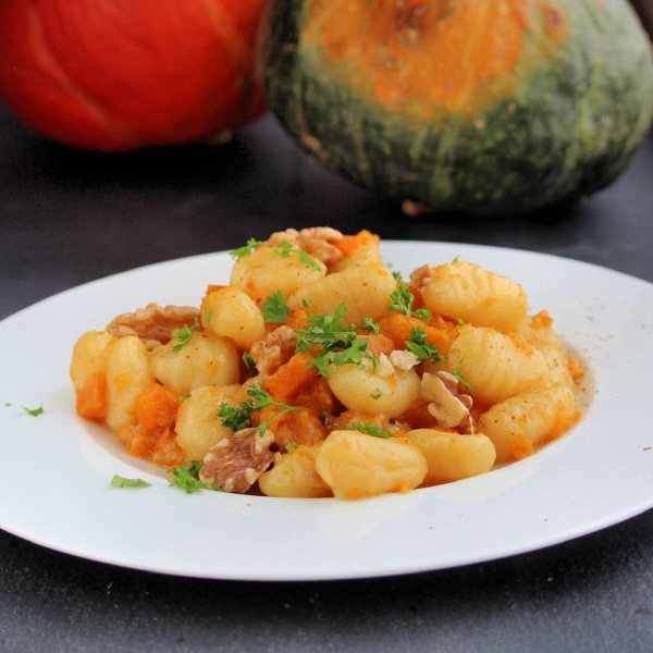 Gnocchi with Kabocha, Walnuts, and Scamorza