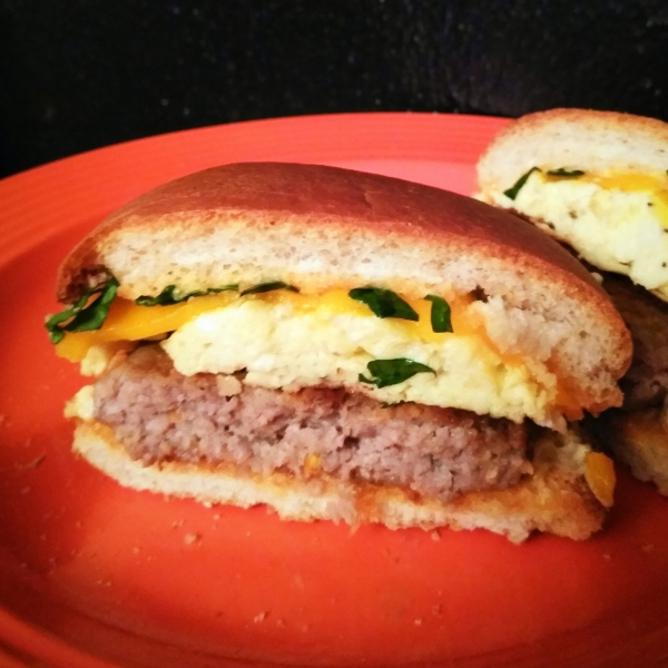 Egg, Sausage and Cheese Breakfast Sandwich