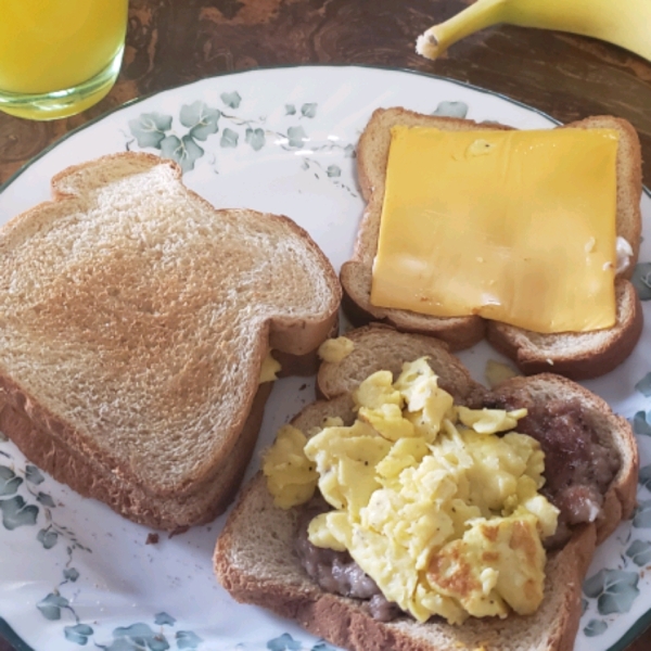 Egg, Sausage and Cheese Breakfast Sandwich