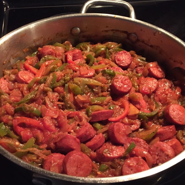 Spicy Yellow Rice and Smoked Sausage