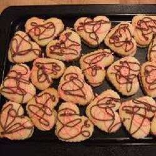 Chocolate Filled Peppermint Valentine Heart Cookies