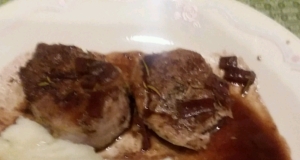 Pepper-Crusted Beef Tenderloin with Chocolate-Port Sauce