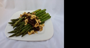 Skillet Asparagus with Caramelized Onions and Walnuts