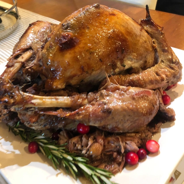Roast Turkey with Cranberry and Pomegranate Glaze
