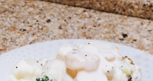 Chicken Stuffed Potatoes with Alfredo Sauce