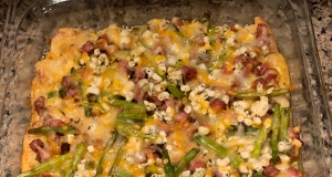 Ham, Asparagus, and Goat Cheese Strata