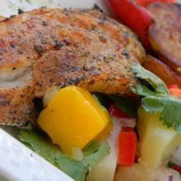 Paprika-Spiced Grilled Cod and Party-in-Your-Mouth Mango Salsa!
