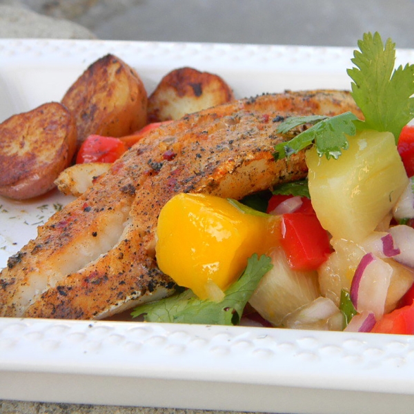 Paprika-Spiced Grilled Cod and Party-in-Your-Mouth Mango Salsa!