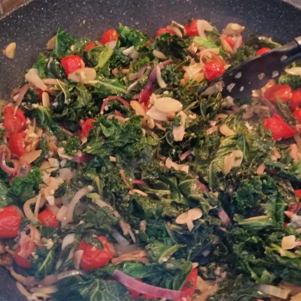 Kale with Pine Nuts and Shredded Parmesan
