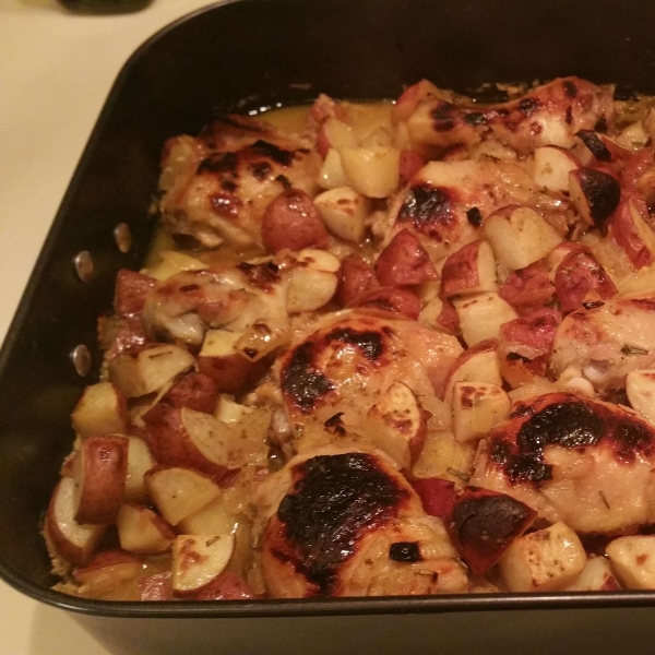 Easy Honey-Mustard Chicken and Potato Bake
