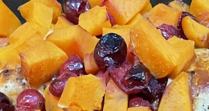 Baked BBQ Chicken with Sweet Potato and Cranberries