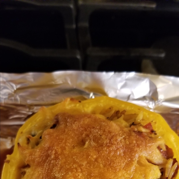 Smoked Sausage and Orzo Stuffed Peppers