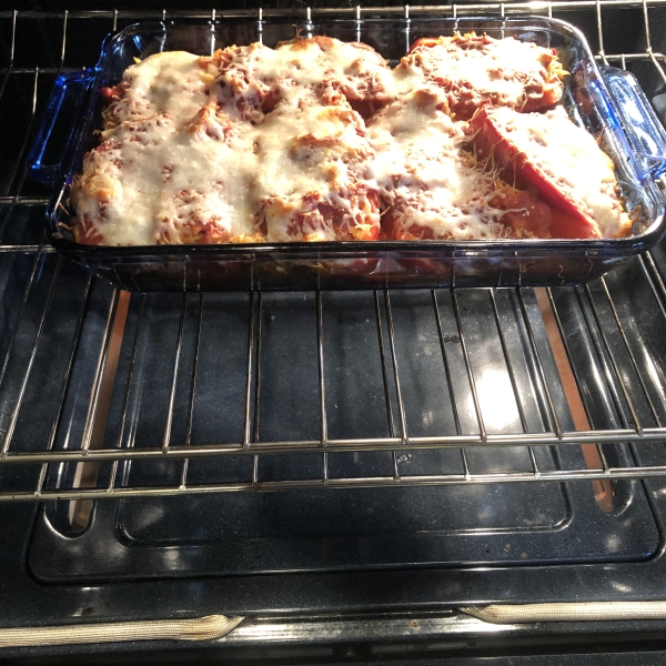 Smoked Sausage and Orzo Stuffed Peppers