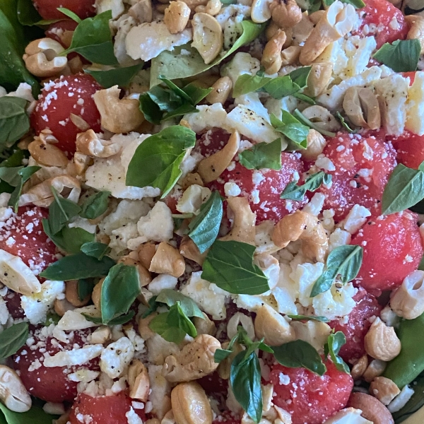 Watermelon, Feta and Cashew Salad