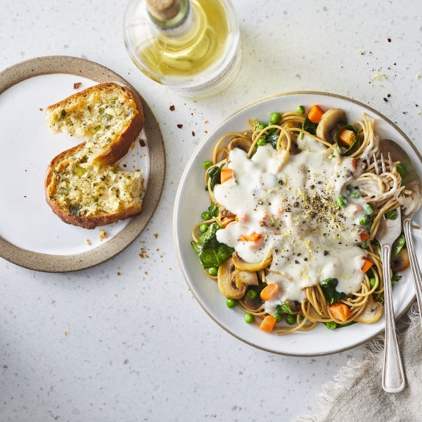 Vegan Alfredo with Veggies