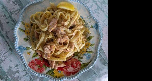 Baked Lemon-Butter Salmon with Pasta