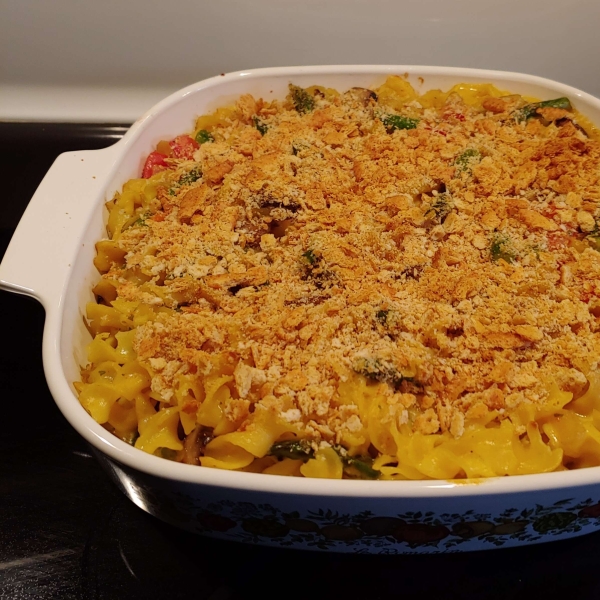 Baked Asparagus and Mushroom Pasta