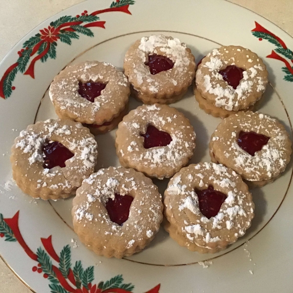 Raspberry Linzer Cookies