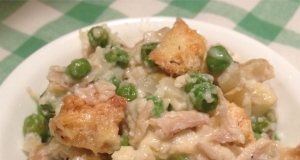 Chicken and Peas Au Gratin Casserole