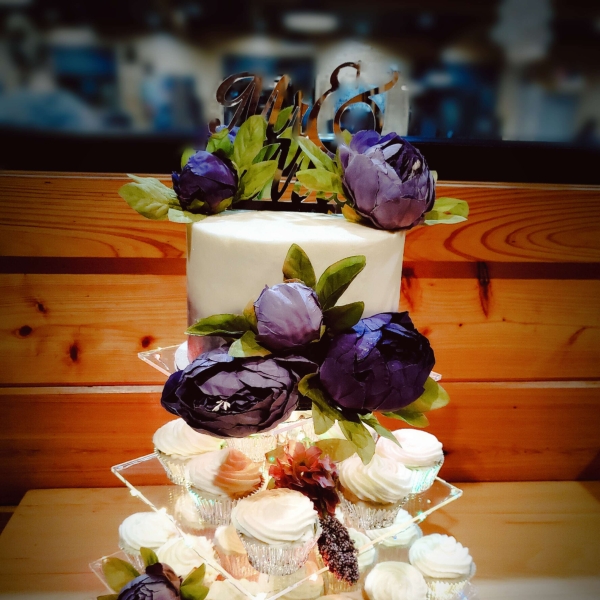 White Almond Wedding Cake