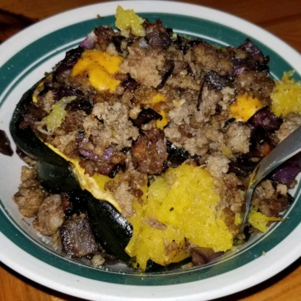 Sausage and Beef Stuffed Acorn Squash