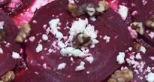 Feta and Beet Stacked Appetizer