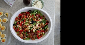 Spinach Salad with Apple, Honey-Roasted Walnuts, and Blackberry Vinaigrette
