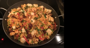 Seafood, Chicken, and Chorizo Paella