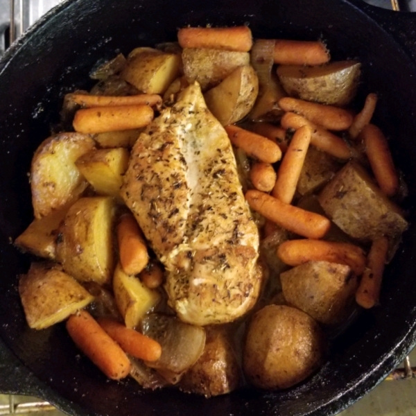 Pan-Roasted Chicken with Vegetables and Herbs