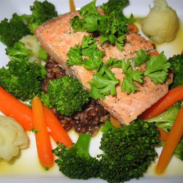 Orange Salmon with Rice