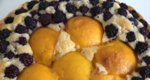 Fresh Nectarine Cake with Blackberries