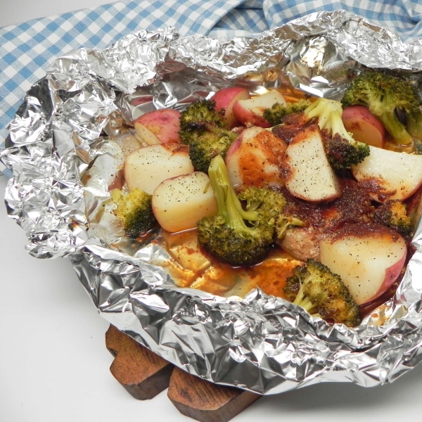 BBQ Pork Chop Foil Packs