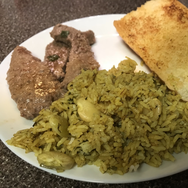 Persian Sabzi Polo (Herb Rice with Fava Beans)