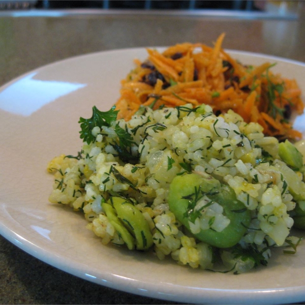 Persian Sabzi Polo (Herb Rice with Fava Beans)