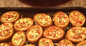 Roasted Red Pepper and Feta Bruschetta