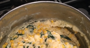 Spinach and Sweet Corn Mashed Potatoes