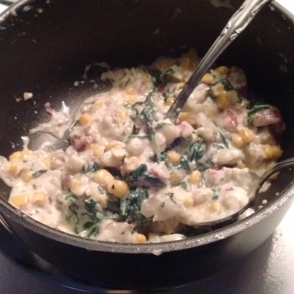 Spinach and Sweet Corn Mashed Potatoes