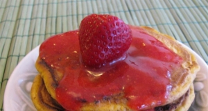 Paleo Pancakes with Pureed Strawberries
